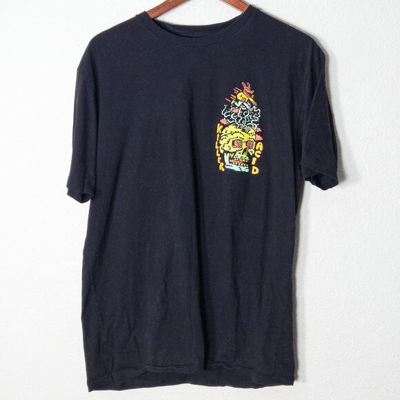 Source Unknown Tops - Killer Acid Graphic T Shirt Black Size Large Psychedelic Streetwear